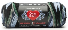 Red Heart Granny Square - Black Silver Sea